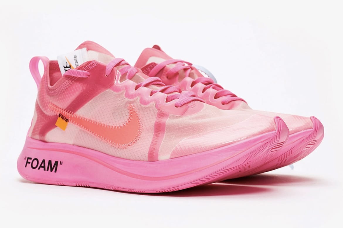 nike x off white zoom fly pink