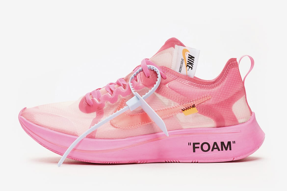 nike off white pink shoes