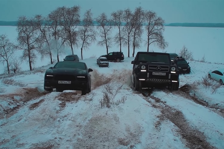 登頂之爭 − G63 AMG、Range Rover 和 Porsche Cayenne 等 SUV 挑戰雪路爬坡