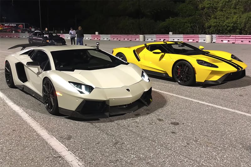速度之爭 − Lamborghini Aventador 與 Ford GT 注目 Drag Race 對決