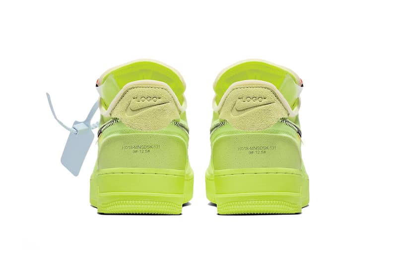 Off-White™ x Nike Air Force 1 全新聯名配色「Volt」官方圖片釋出