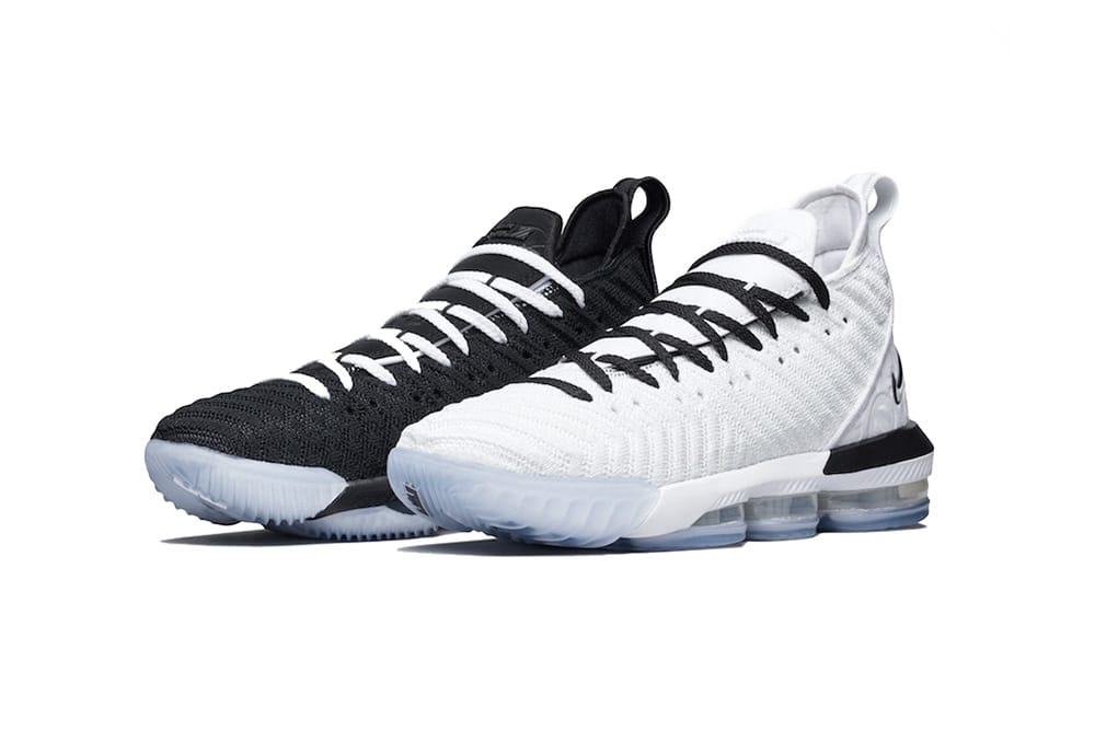 lebron 16 shoes black and white