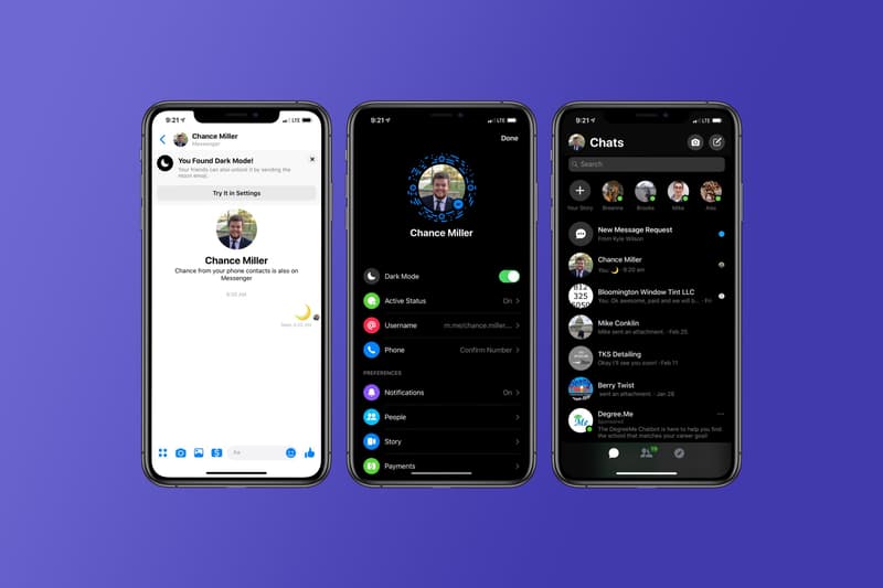 最期待畫面－Facebook Messenger 正在測試黑暗模式介面