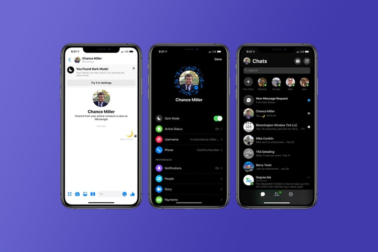最期待畫面-Facebook Messenger 正在測試黑暗模式介面