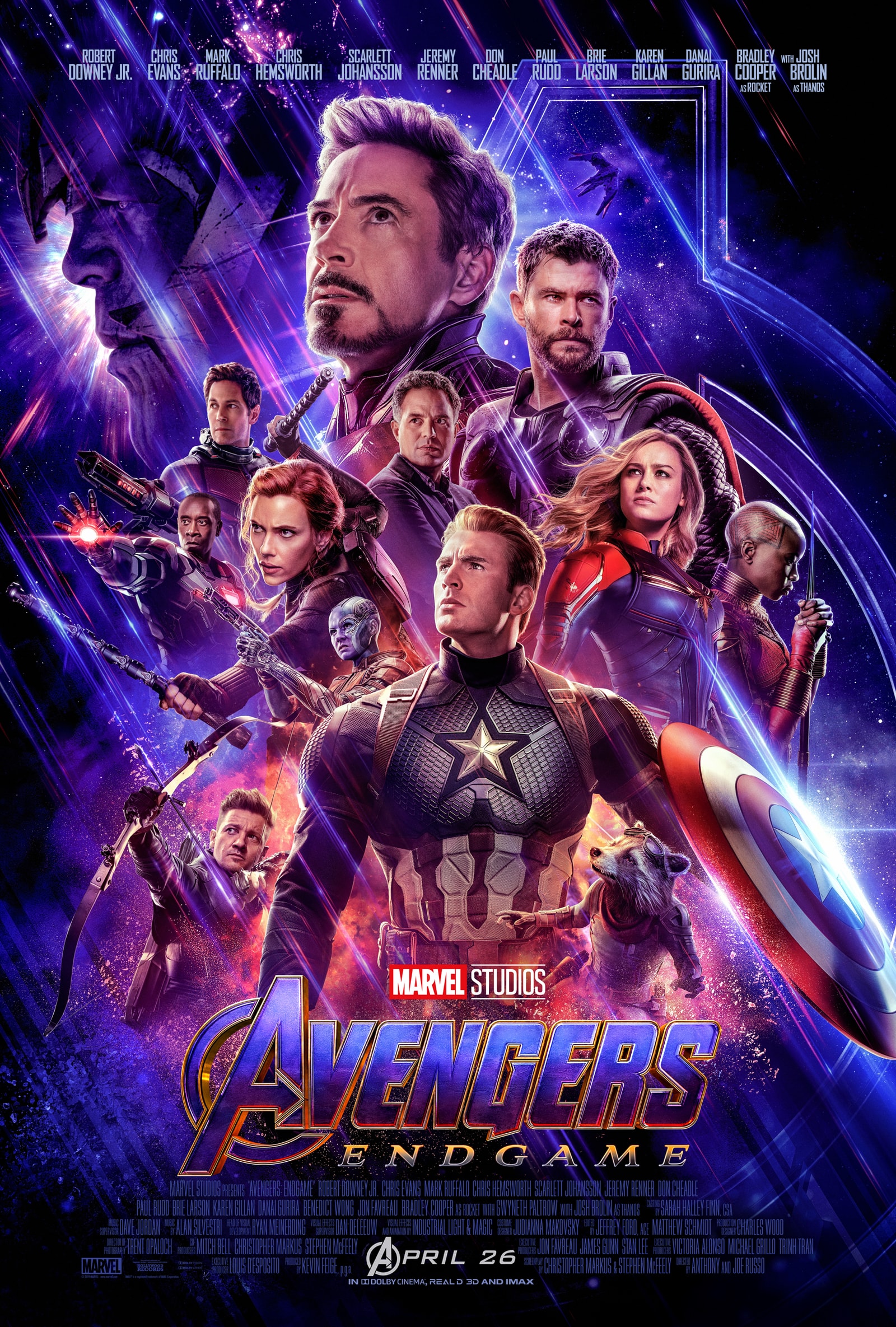 IMDb 總結《Avengers : Endgame》主要角色的上場時間