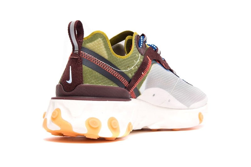 Nike React Element 87 再度迎來兩款全新配色「Dusty Peach」、「Moss」