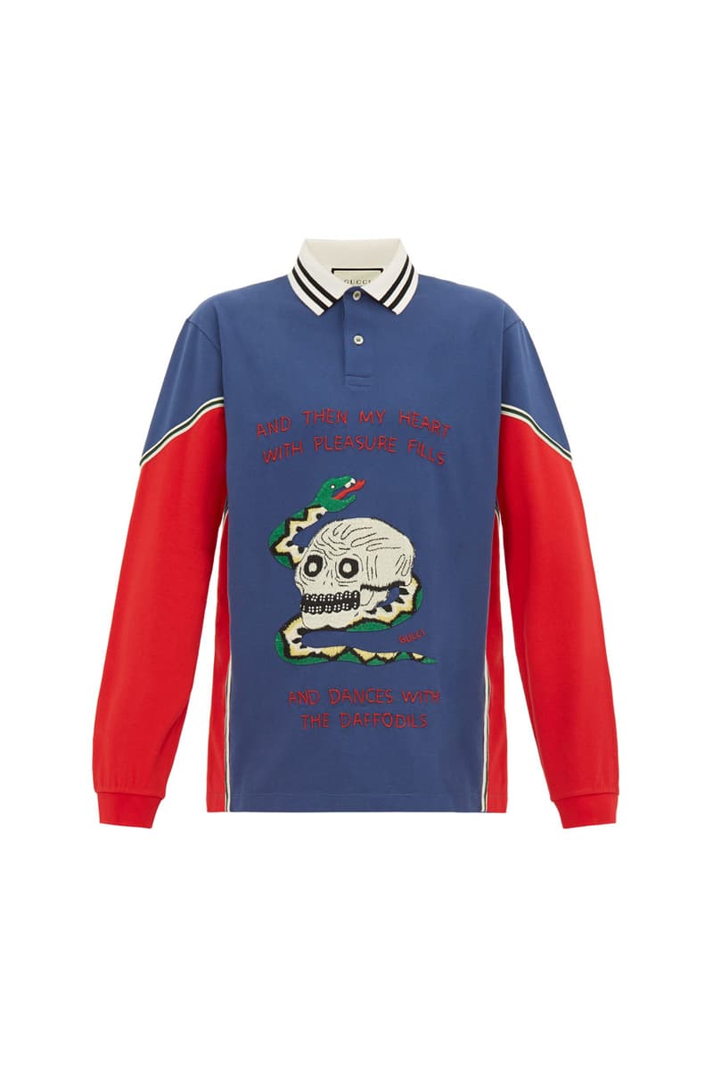 Gucci 全新 Skull and Snake-Appliqué 長袖 Polo 衫上架