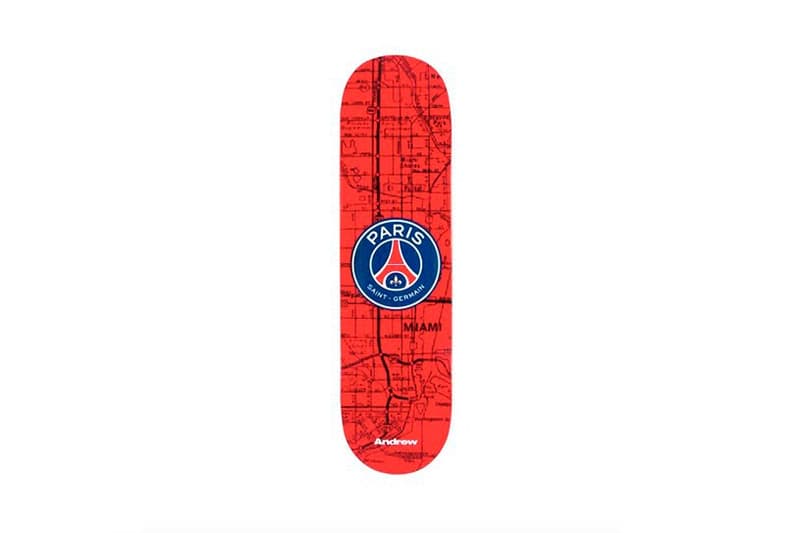 Paris Saint-Germain 攜手邁阿密滑板店 Andrew 推出別注版 Skate Deck