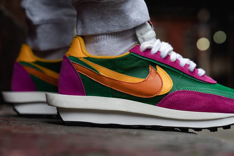 nike sacai green purple