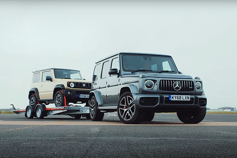 詭異之 Drag Race－拖著一台 Suzuki Jimny 的 Mercedes-AMG G63 對決 Suzuki Jimny