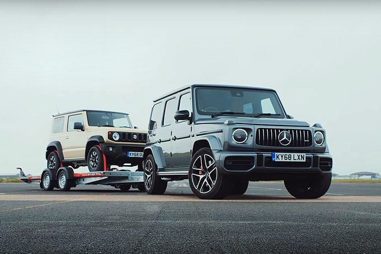 詭異之 Drag Race-拖著一台 Suzuki Jimny 的 Mercedes-AMG G63 對決 Suzuki Jimny