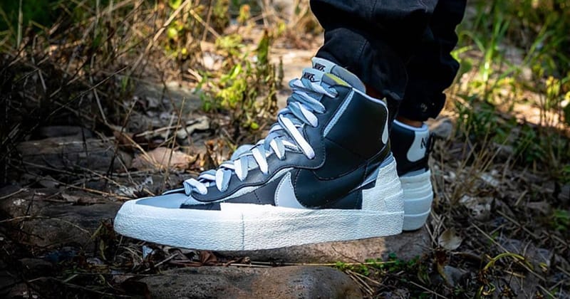 sacai blazer black and white