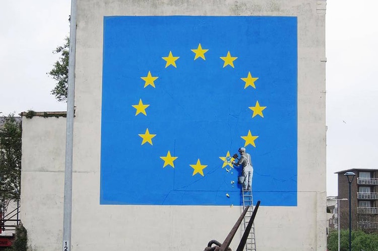 Banksy 對《Brexit Mural》「英國脫歐」壁畫遭到不名人士移除發表聲明