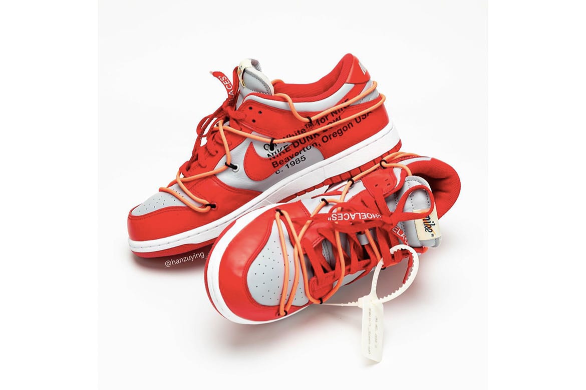 dunk low university red off white