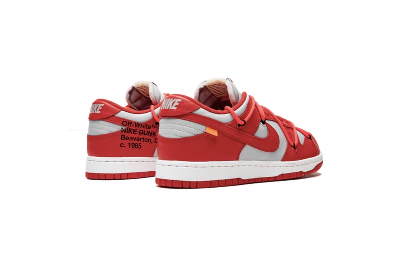 Off-White™ x Nike Dunk Low「University Red」最新細節圖輯再曝光