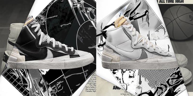 sacai x nike blazer mid black
