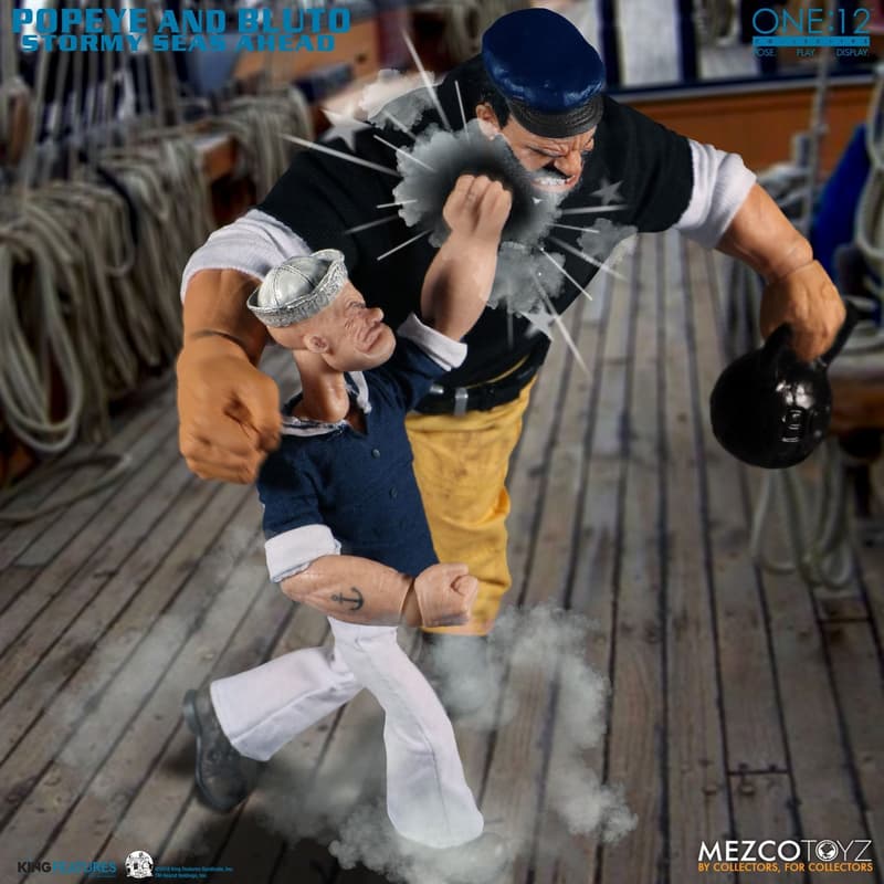 童年回憶 − 玩具品牌 MEZCO 推出「Popeye & Bluto」雙人組合套裝公仔