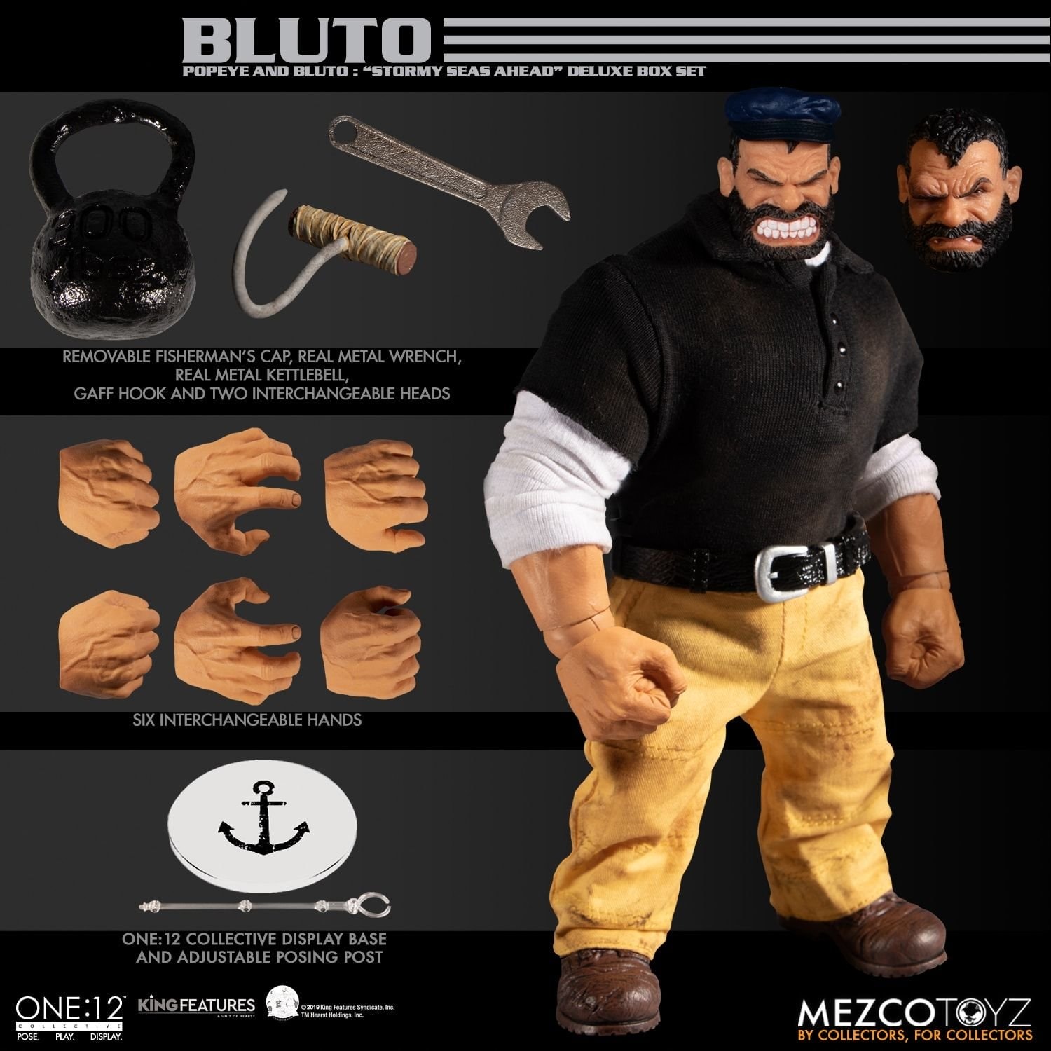童年回憶 − 玩具品牌 MEZCO 推出「Popeye & Bluto」雙人組合套裝公仔