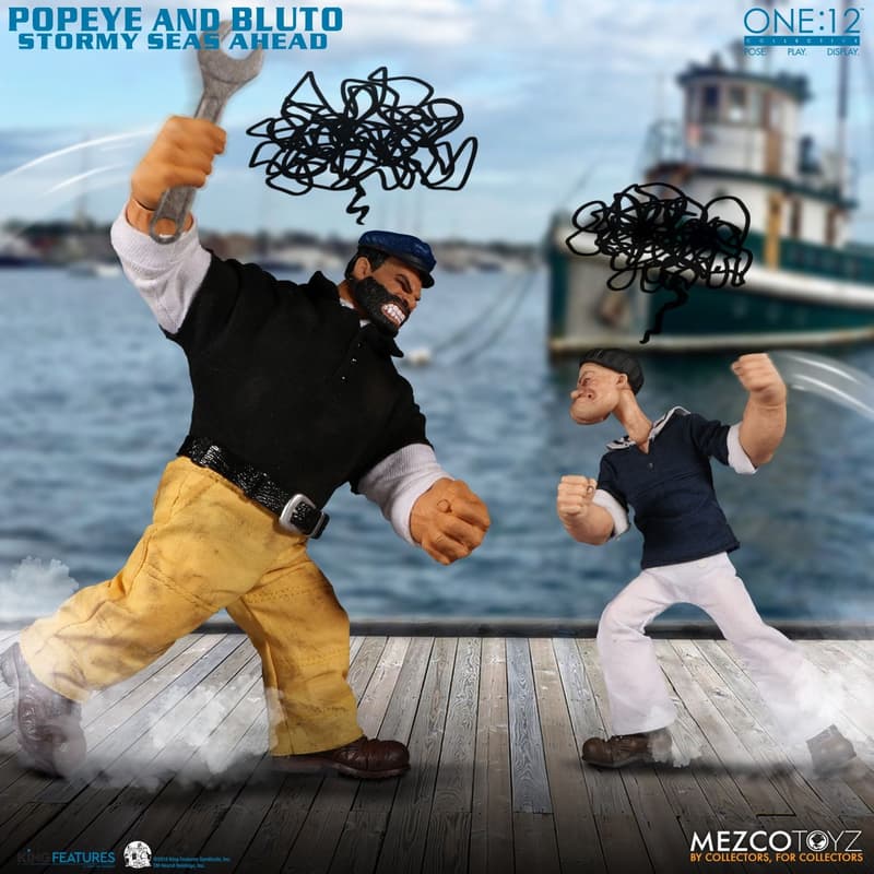 童年回憶 − 玩具品牌 MEZCO 推出「Popeye & Bluto」雙人組合套裝公仔