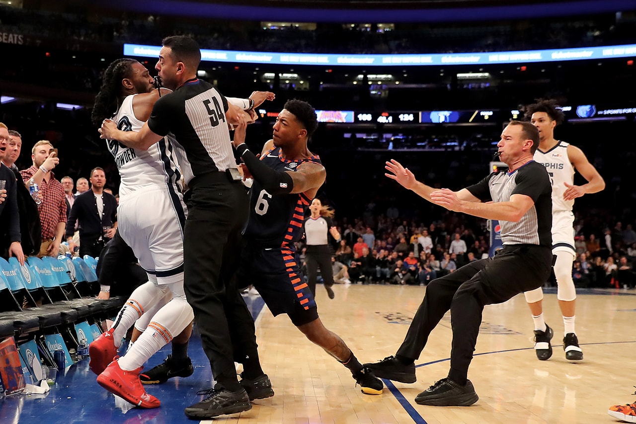 Knicks 球員 Elfrid Payton 與 Grizzlies 球員 Jae Crowder 於比賽末段發生嚴重衝突