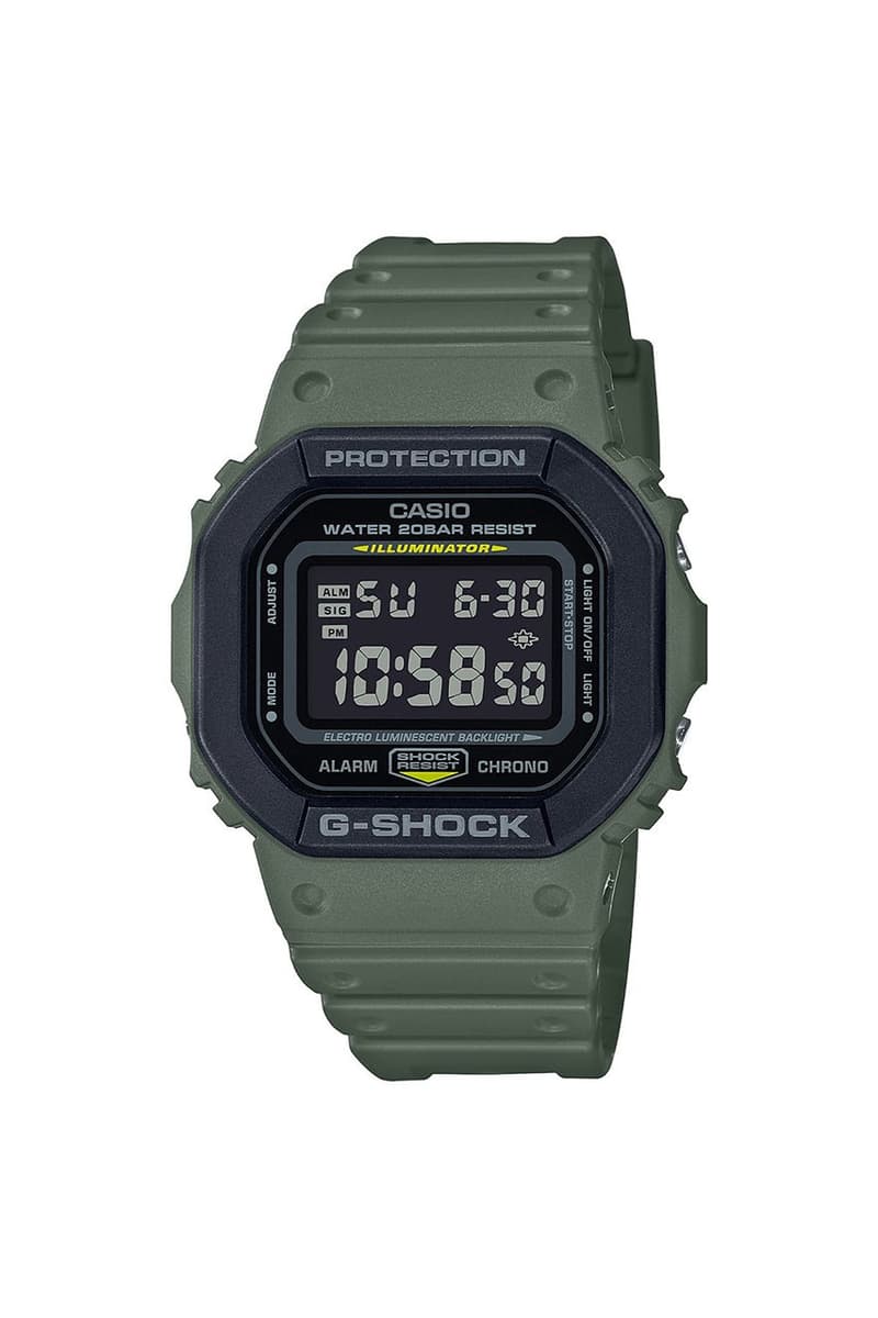 G-SHOCK 推出 DW-5600 和 GA-2000 全新配色「Utility」別注腕錶