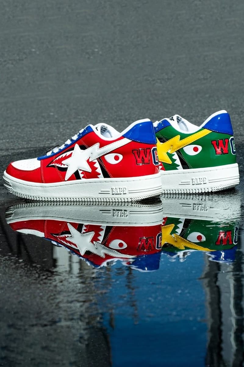 A BATHING APE® 為經典鞋款 BAPESTA 推出全新鯊魚別注款式