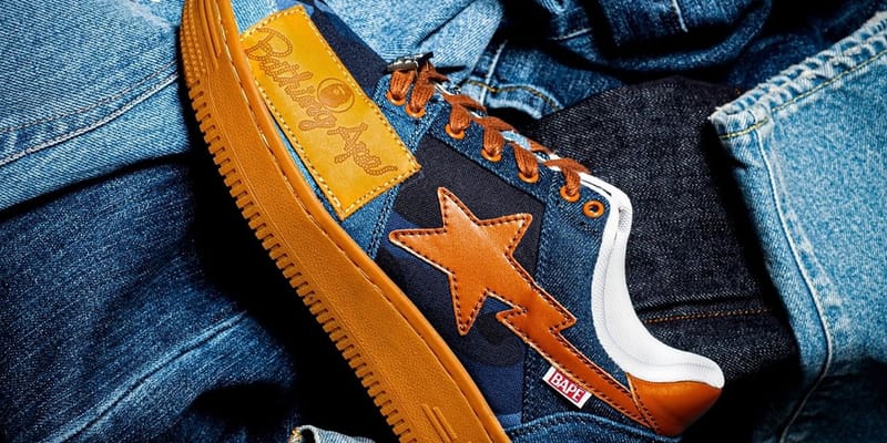 patchwork denim bapesta