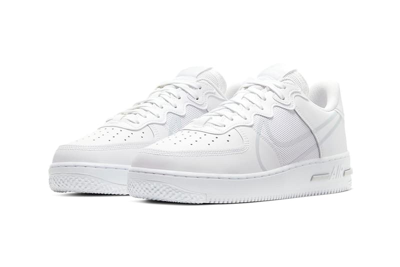 Nike 全新鞋款 Air Force 1 React D/MS/X 全白配色正式發佈