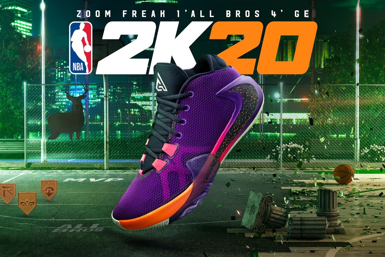 NBA 2K20 推出獨家版本 Nike Zoom Freak 1「All Bros 4」