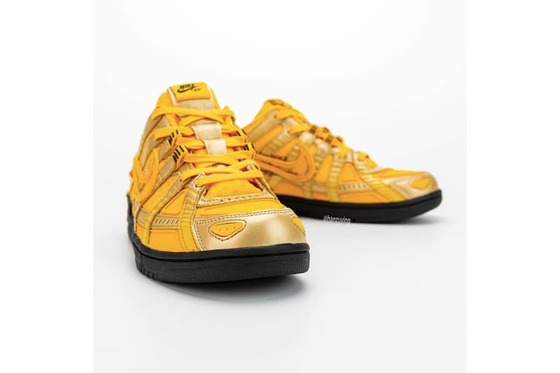 率先預覽 Off-White™ x Nike Air Rubber Dunk 最新配色「University Gold」