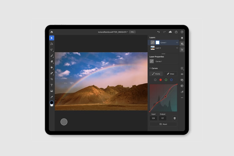 提升使用度-Adobe 將「Curves」功能增至 Photoshop For iPad