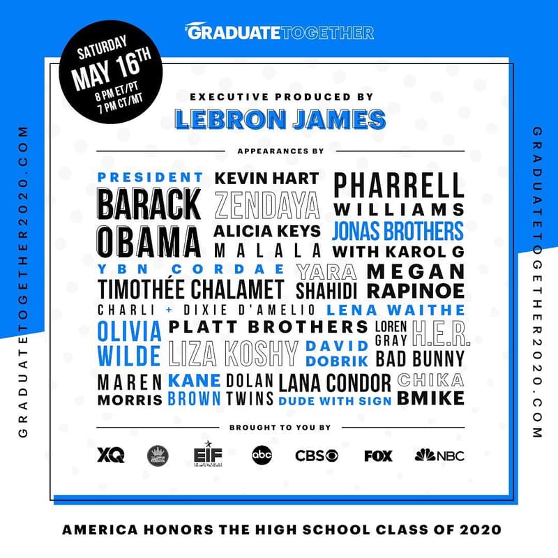 Graduate Together!LeBron James 爲全美高中畢業生舉辦線上畢業典禮