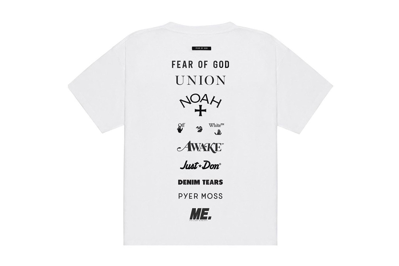 Fear of God 攜手 Off-White™、Union LA、NOAH 等品牌打造慈善紀念 T-Shirt