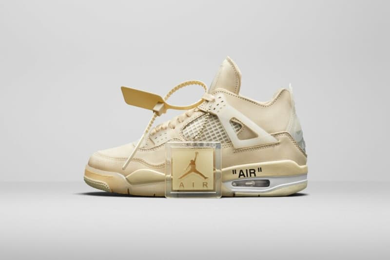 未市售 Off-White™ x Air Jordan 4「 Sail」拍賣價格高達 $18,000 美元