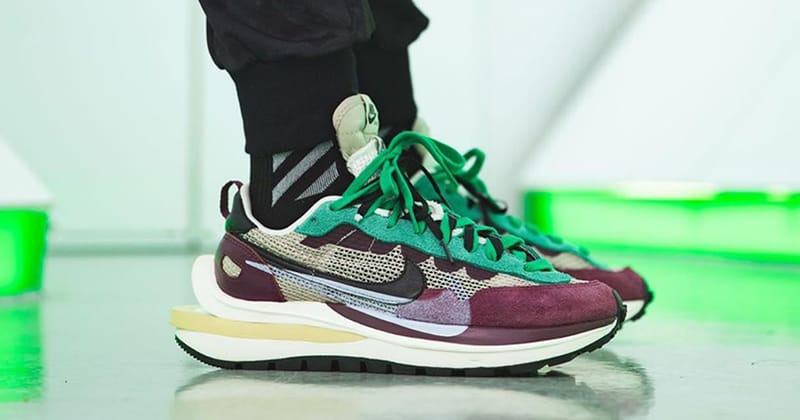 nike sacai purple green