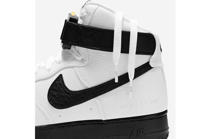 1017 ALYX 9SM x Nike Air Force 1 High 聯名鞋款黑白配色圖輯釋出