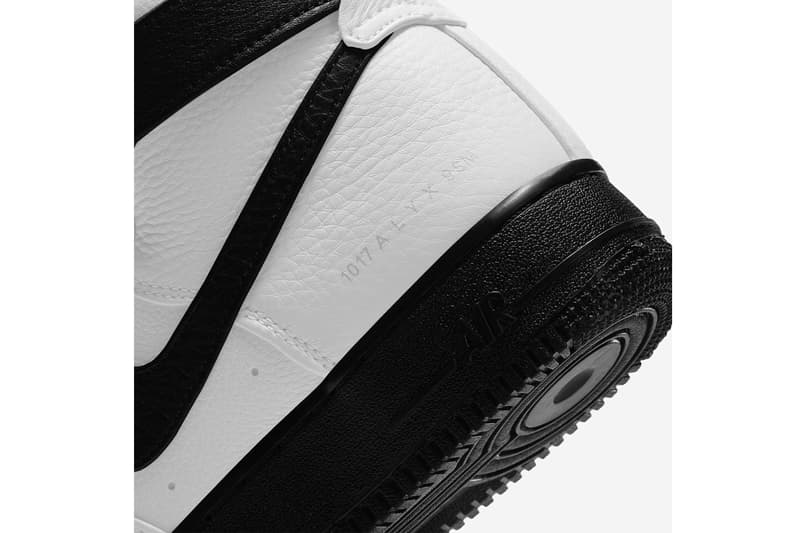 1017 ALYX 9SM x Nike Air Force 1 High 聯名鞋款黑白配色圖輯釋出