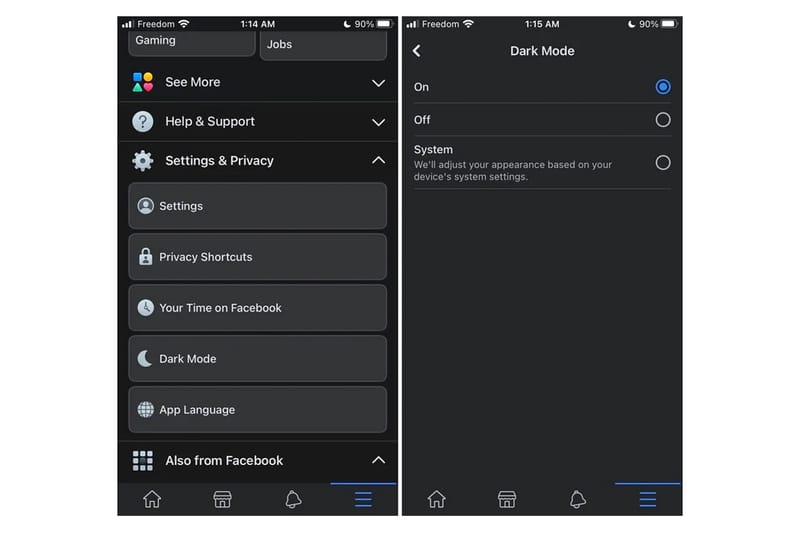 Facebook 正式實裝 iOS 版本「Dark Mode」深色模式