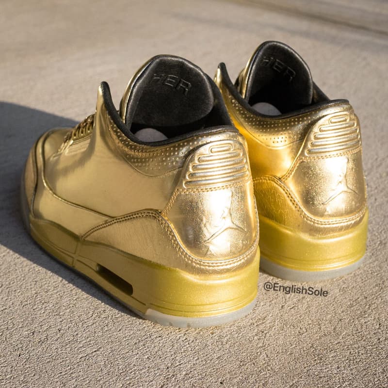 率先預覽全球限量發行 10 雙「全金」Air Jordan 3 Sample
