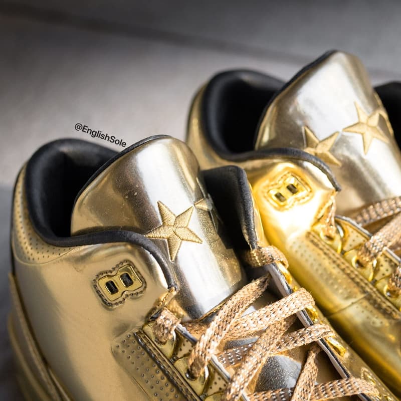 率先預覽全球限量發行 10 雙「全金」Air Jordan 3 Sample