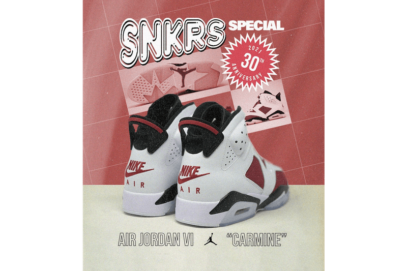 Jordan Brand 官方宣佈 Air Jordan 6 經典配色「Carmine」即將復刻回歸
