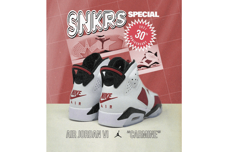 Jordan Brand 官方宣佈 Air Jordan 6 經典配色「Carmine」即將復刻回歸