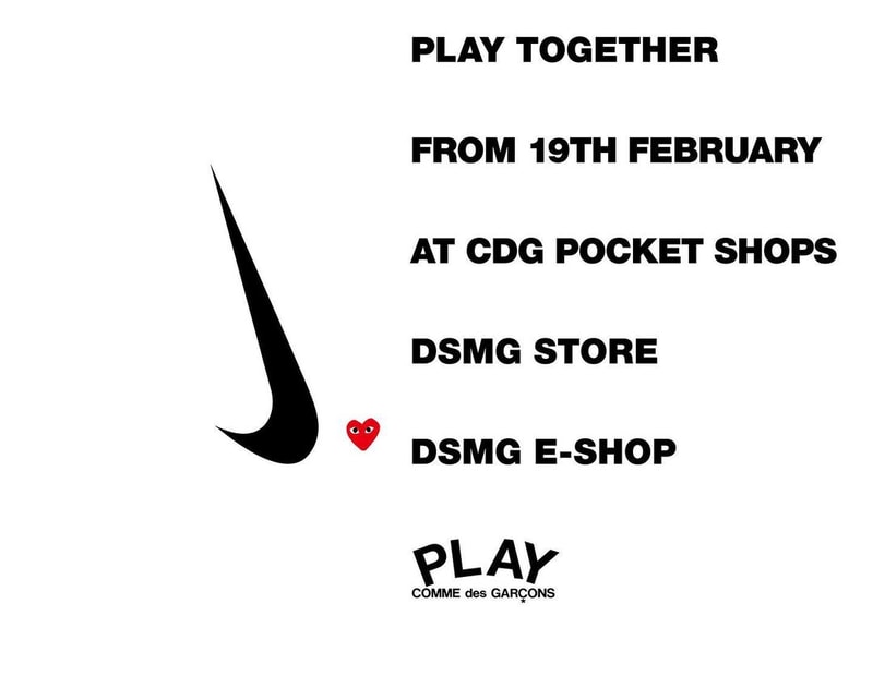  COMME DES GARÇONS PLAY x Nike 最新聯名預告釋出