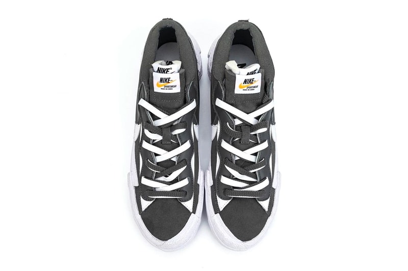 近賞 sacai x Nike Blazer Low 最新配色「Dark Grey」細節圖輯