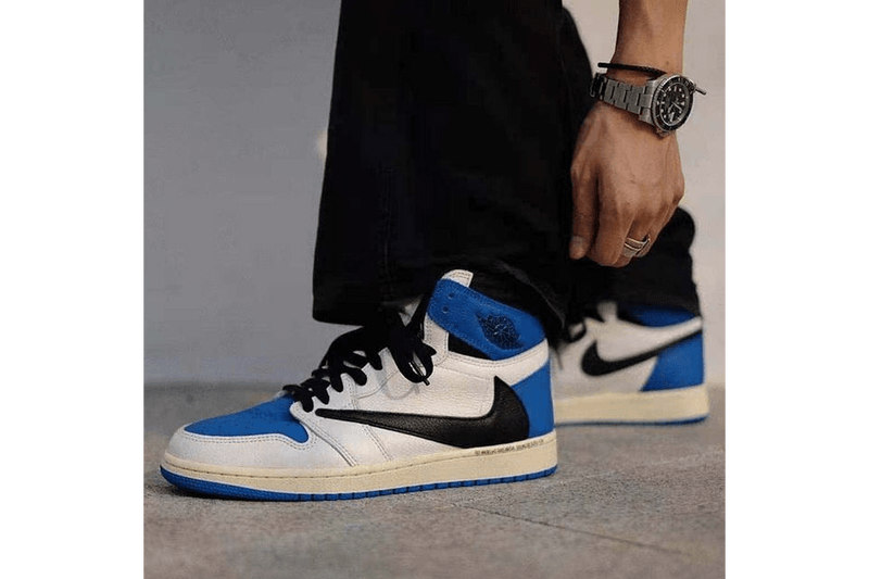 率先上腳 fragment design x Travis Scott x Air Jordan 1 三方聯名鞋款