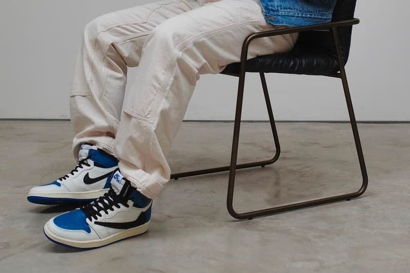 Travis Scott x fragment x Air Jordan 1 High OG 三方聯乘大作「Military Blue」實著圖輯
