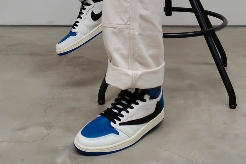 Travis Scott x fragment x Air Jordan 1 High OG 三方聯乘大作「Military Blue」實著圖輯