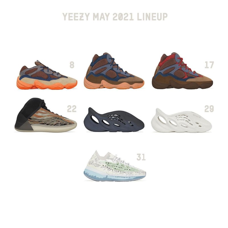 adidas YEEZY 鞋款系列 5 月份「完整發售情報」率先曝光