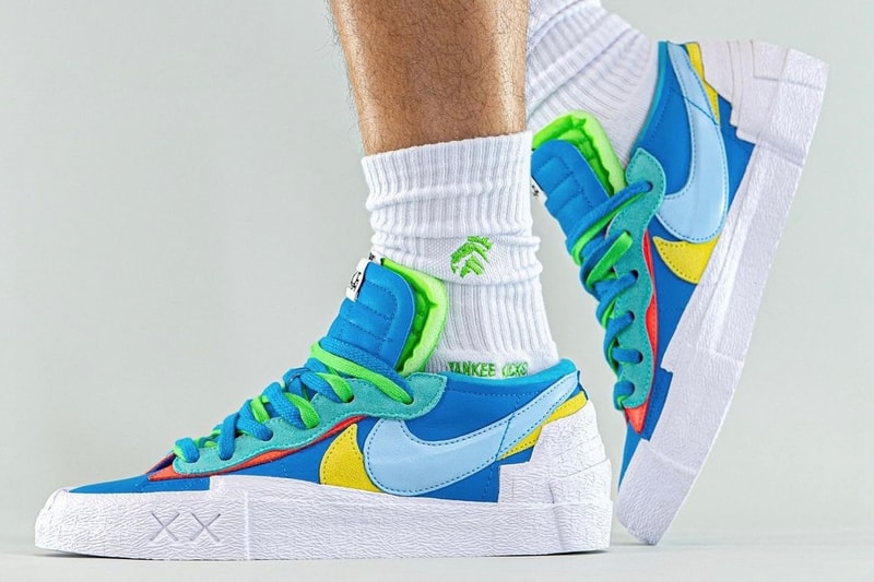 再次近賞 KAWS x sacai x Nike Blazer Low「Burgundy」三方聯乘鞋款