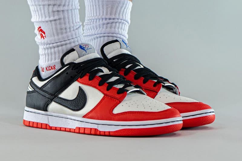 近賞 NBA x Nike Dunk Low EMB 最新配色「Chicago Bulls」上腳圖輯